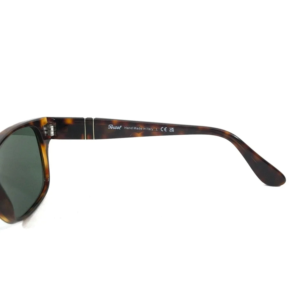 Persol Sunglasses 3288-S 24/31 Tortoise Rectangle Frames w/ Green Glass Lenses - Picture 8 of 12